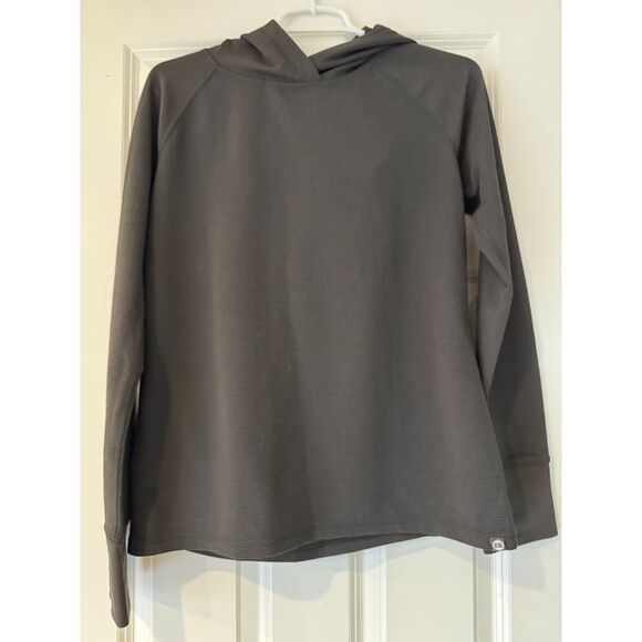 Women's Eddie Bauer Thermal Knit Waffle Hoodie in Gray Size M - Picture 1 of 3